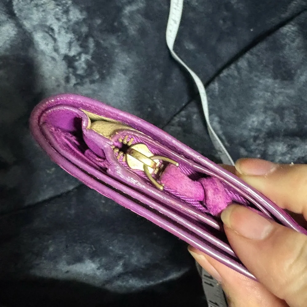 Bottega, Venetta, purpleish, cranberry wallet, good used condition